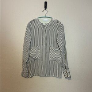 Altuzarra Long Sleeve Silk Big Pocket button down shirt Size Small